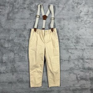 OshKosh B'gosh Tan Overalls with Adjustable Suspenders